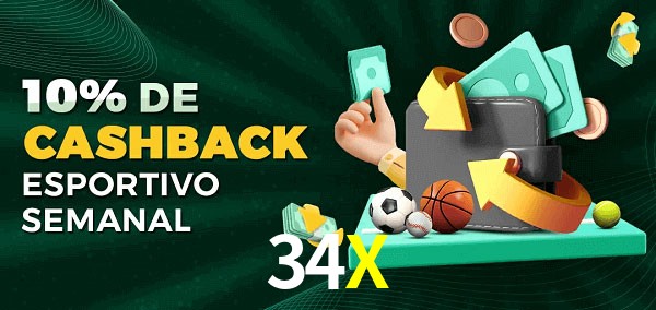 10% de bônus de cashback na 34X